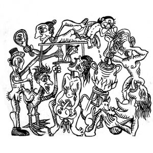 Marcel·lí Antunez "tableau de orgia" at Le Bastart